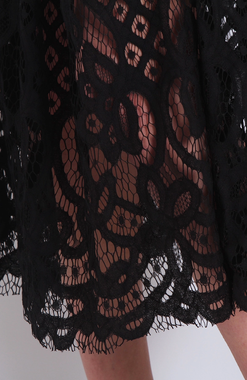 VESTIDO ENCAJE MANGA CORTA ESCOTE REDONDO - 3