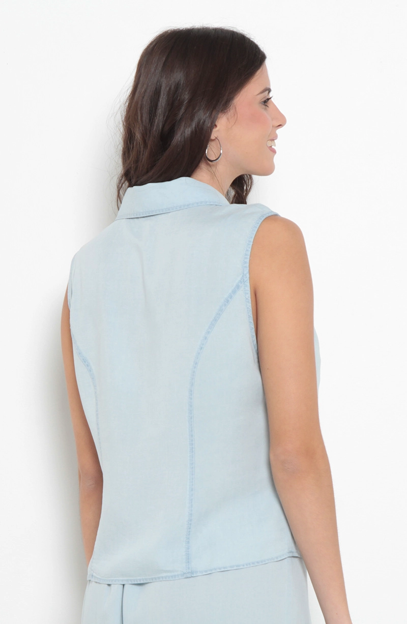 CONJUNTO LYOCELL BLUSA SIN MANGA Y PANTALON - 3