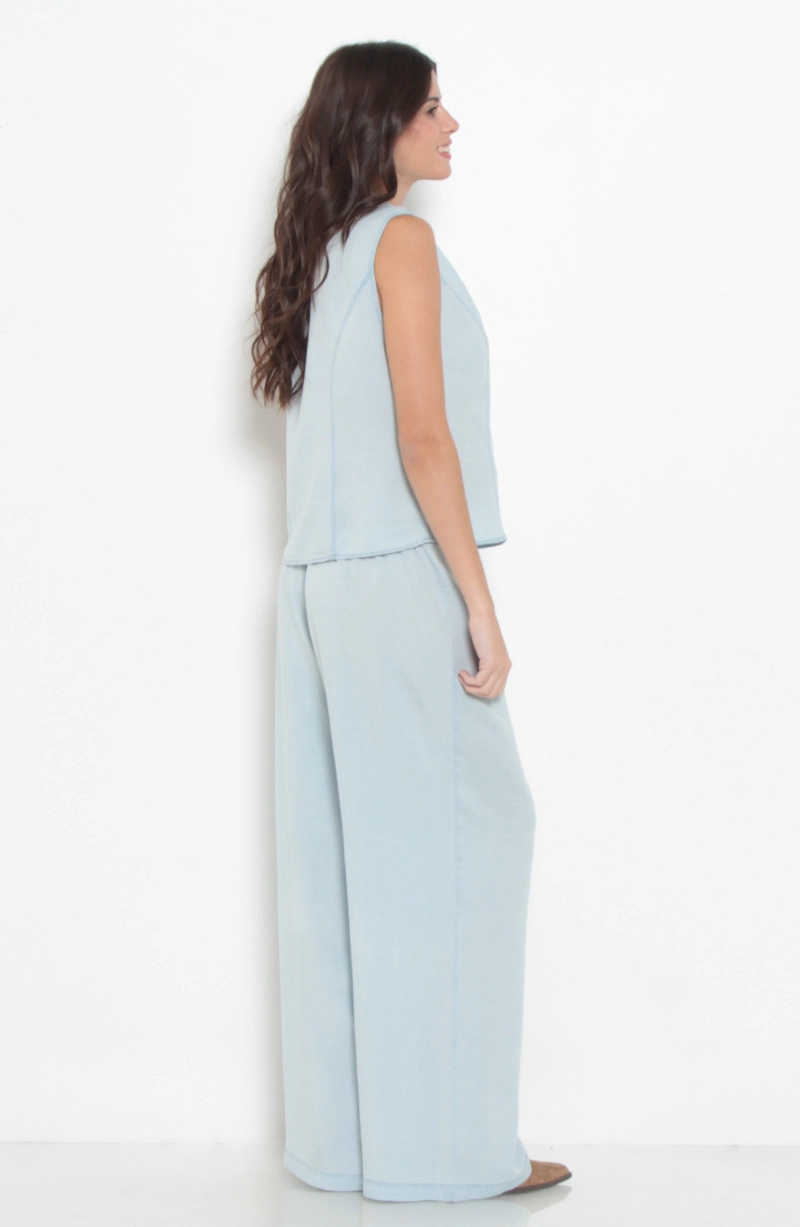 CONJUNTO LYOCELL BLUSA SIN MANGA Y PANTALON - 4