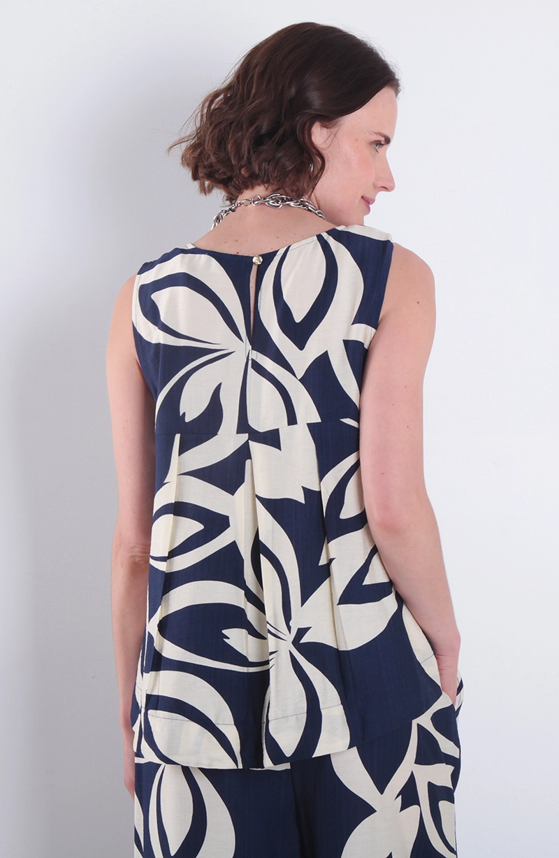 BLUSA ESTAMPADO SIN MANGA ESCOTE REDONDO - 4