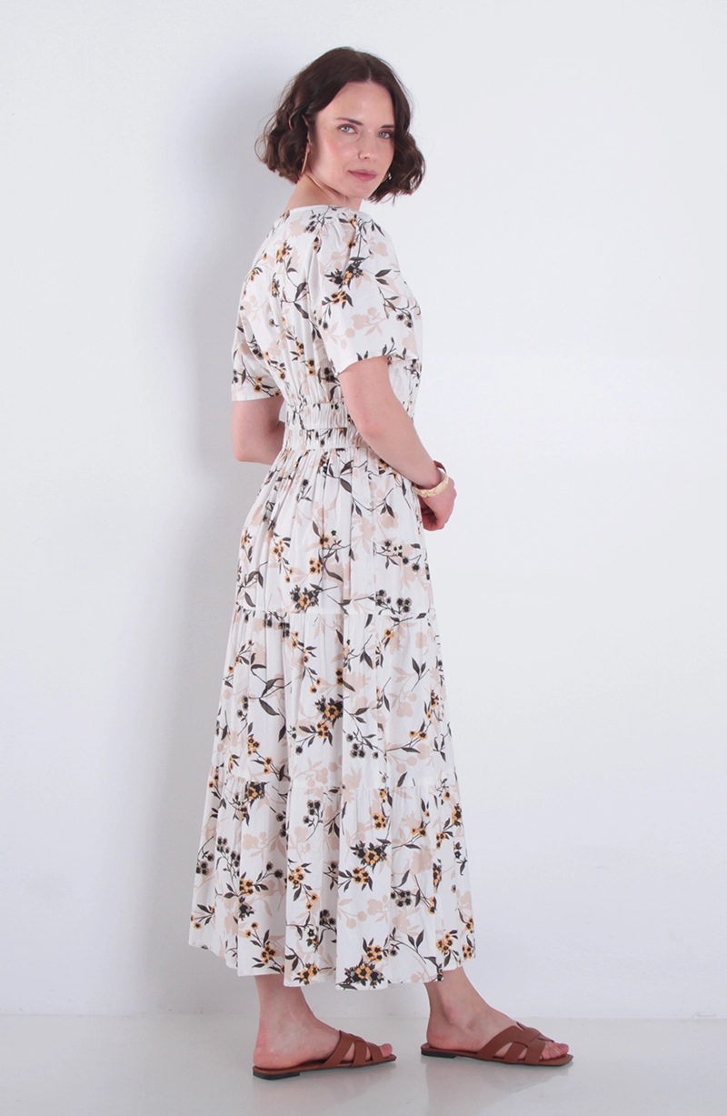 VESTIDO ESTAMPADO MANGA CORTA ESCOTE V - 4