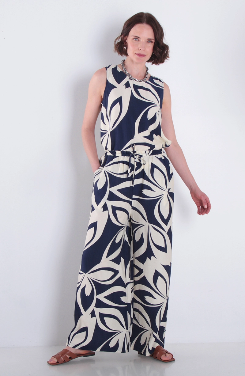 PANTALON ESTAMPADO WIDE LEG TIRO ALTO PRETINA MEDIA - 3