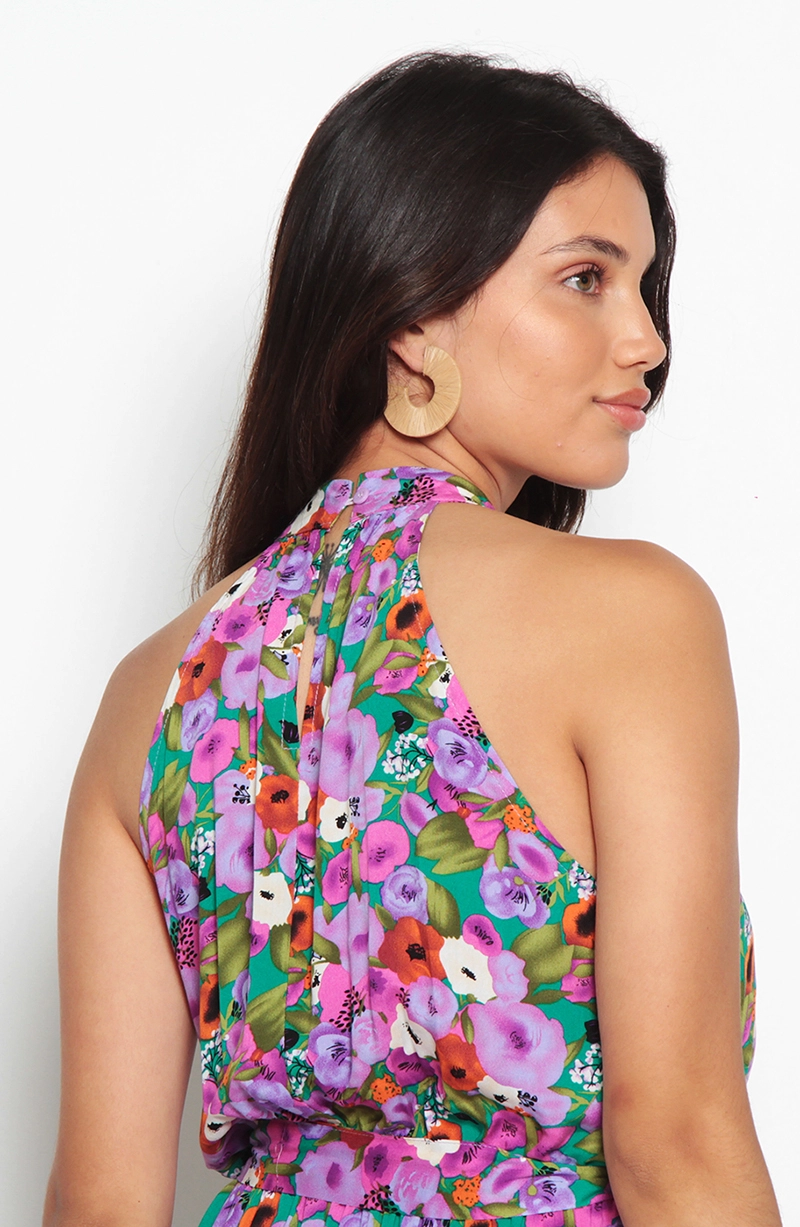 VESTIDO SIN MANGA ESTAMPADO ESCOTE HALTER - 3