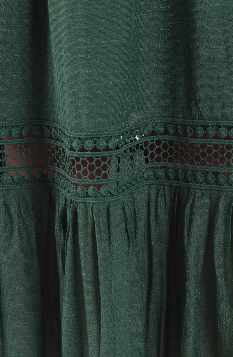VESTIDO MANGA CORTA CON CINTURA ELASTICADA ESCOTE V - 3