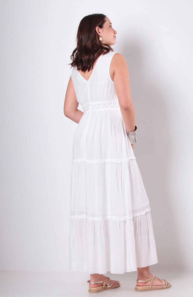 VESTIDO SIN MANGA CON APLICACION EN ESCOTE - 4