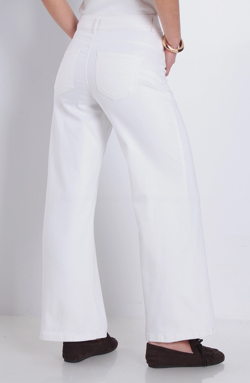 JEANS WIDE LEG TIRO ALTO PRETINA BASICA PINZA COSTADO SECRET - 3