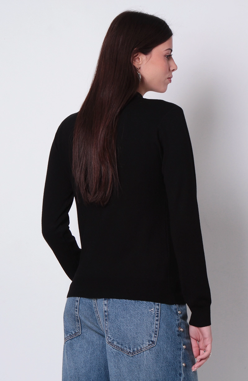 SWEATER MANGA LARGA  CUELLO SUBIDO - 4