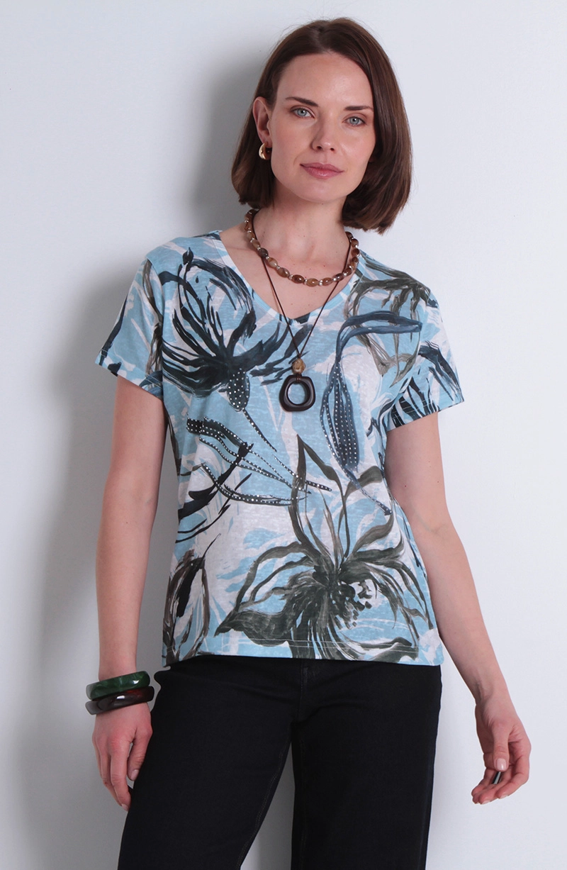 POLERA MANGA CORTA SUBLIMADA ESCOTE V - 1