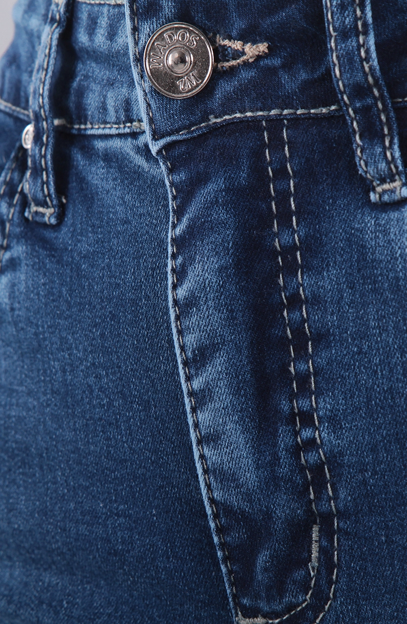 JEANS MUJER RECTO TIRO ALTO BASICO PRETINA UN BOTON - 2