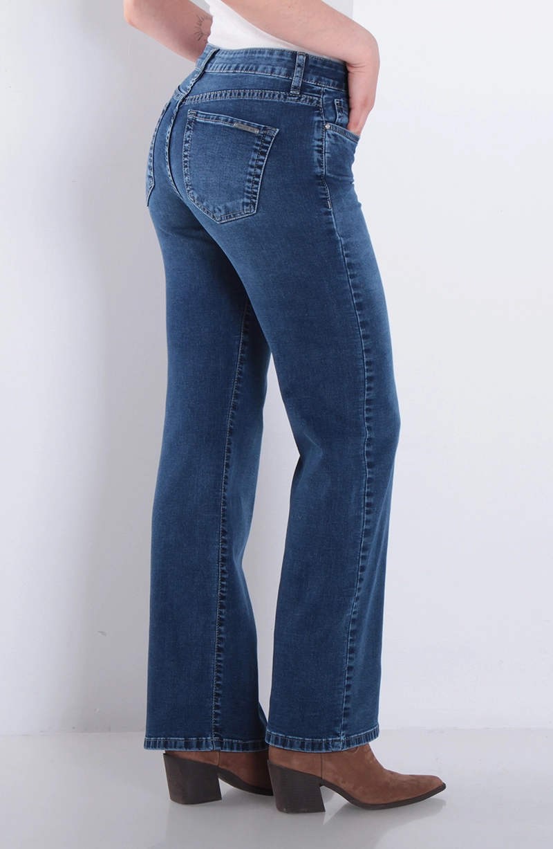 JEANS MUJER RECTO TIRO ALTO BASICO PRETINA UN BOTON - 4