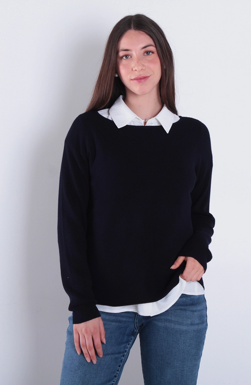 SWEATER MANGA LARGA ESCOTE BOTE - 1