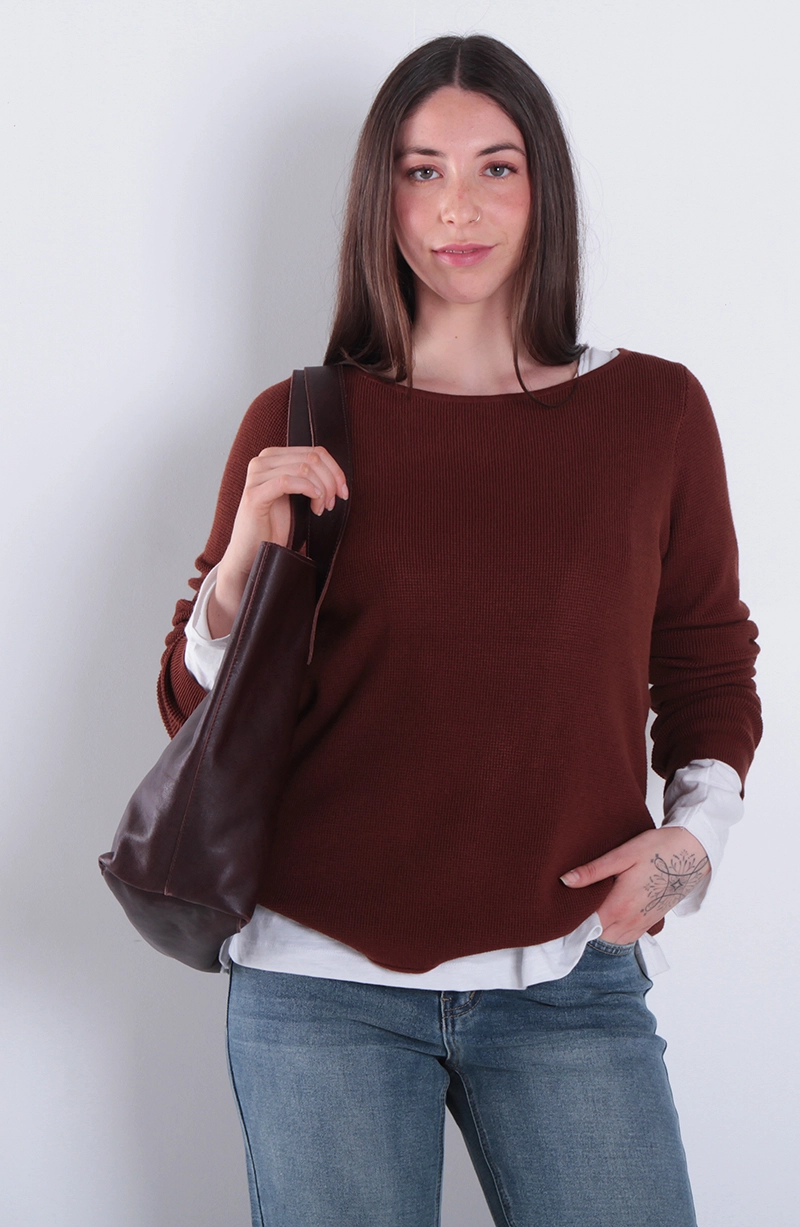 SWEATER MANGA LARGA ESCOTE BOTE - 1