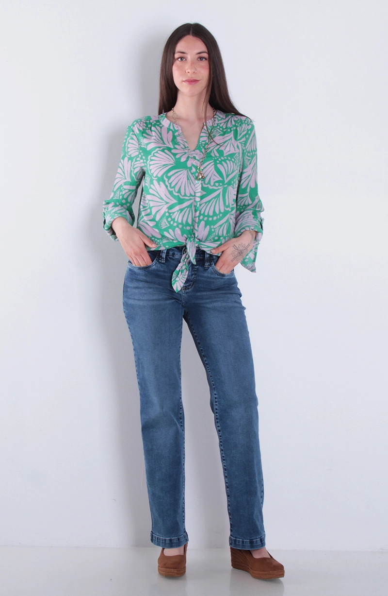 BLUSA MANGA LARGA ESTAMPADA CON BOLSILLO - 3