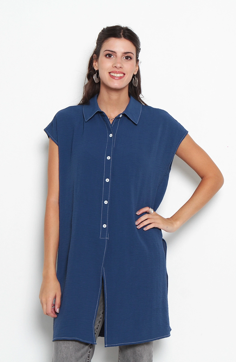 BLUSA SIN MANGA ABERTURA EN LOS COSTADOS - 1