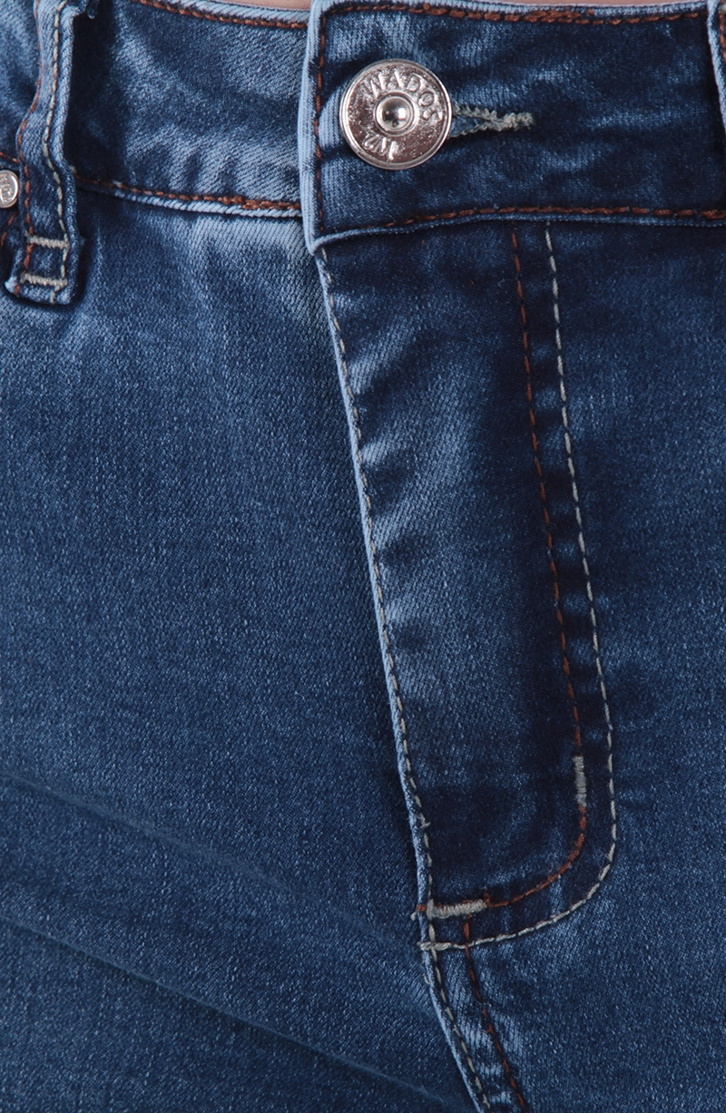 JEANS MUJER WIDE LEG TIRO ALTO PRETINA BASICA 1 BOTON - 3