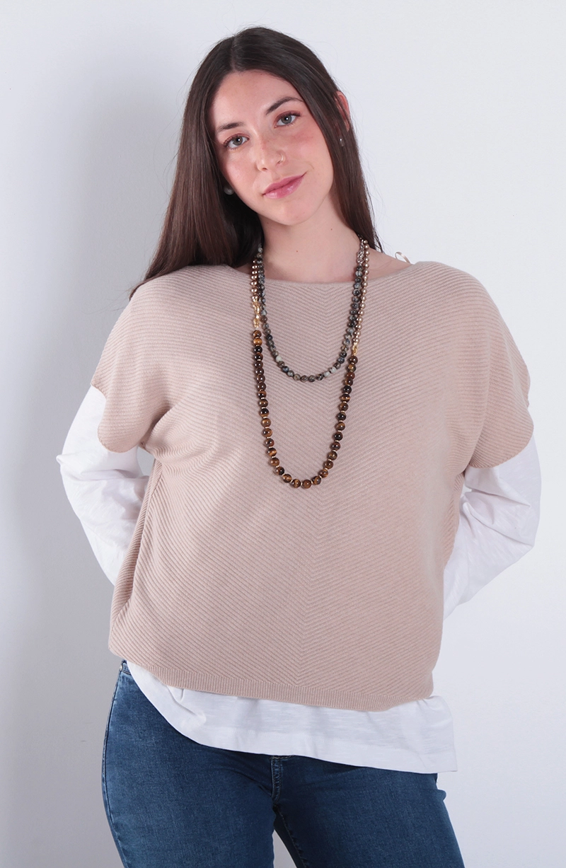 SWEATER MANGA CORTA ESCOTE REDONDO - 1