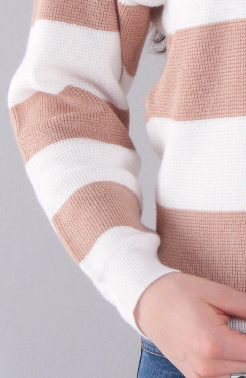 SWEATER MANGA LARGA LISTADO ESCOTE BOTE - 2