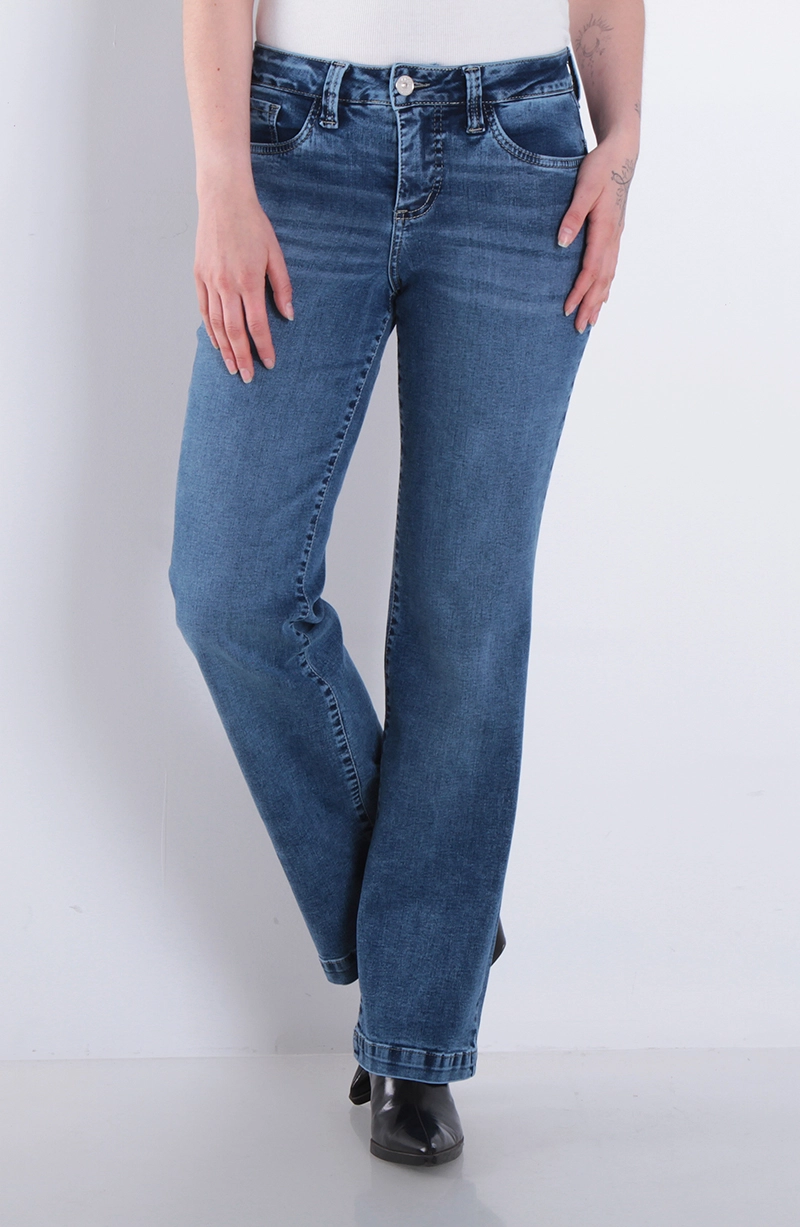JEANS MUJER TIRO ALTO PUSH IN PUSH UP PRETINA BASICA RECTO - 2