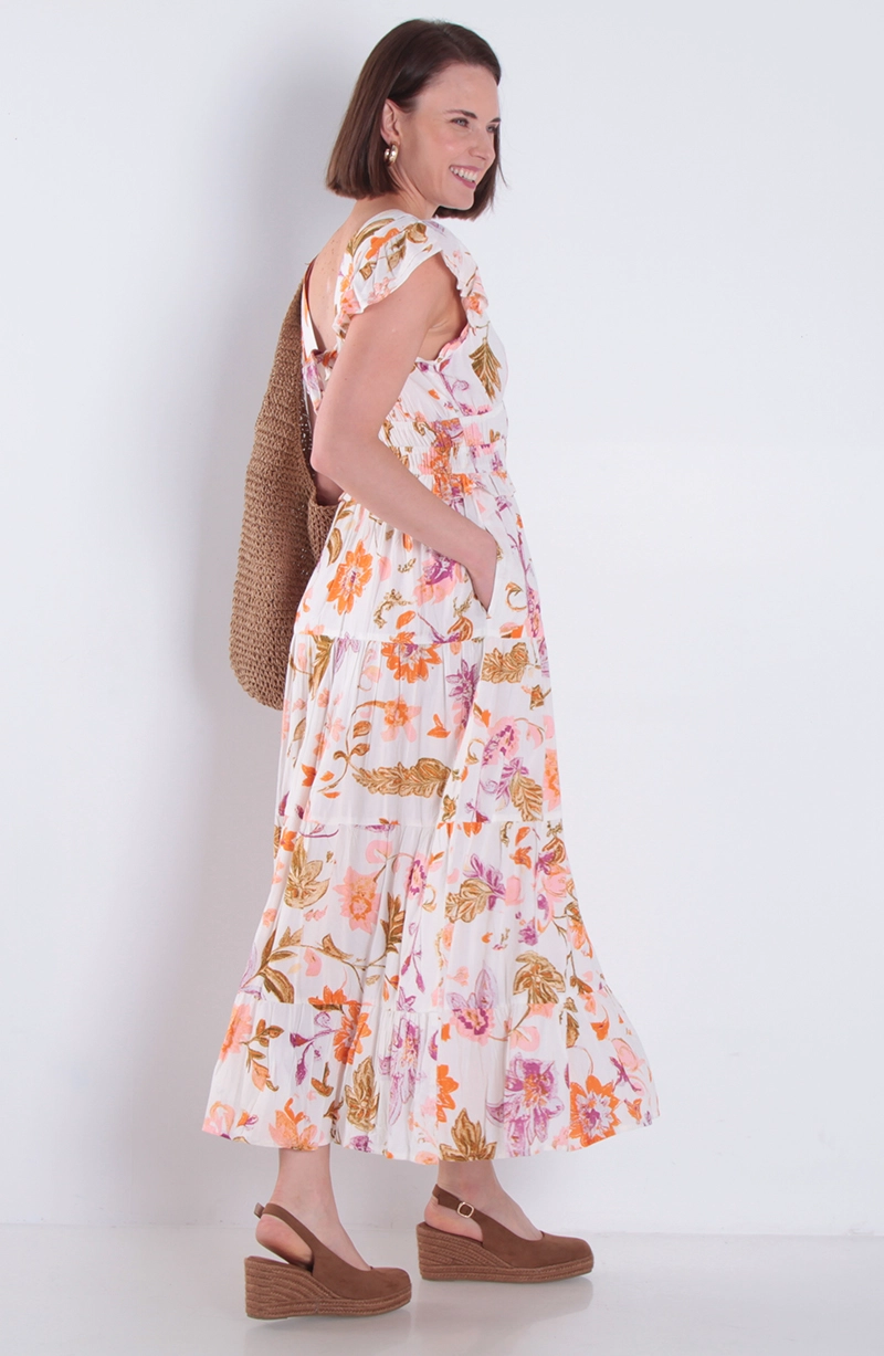 VESTIDO ESTAMPADO MANGA CORTA ESCOTE V - 4
