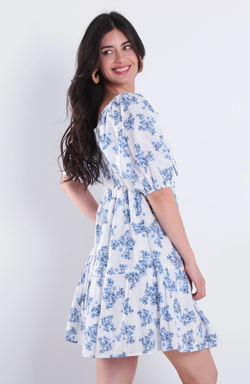 VESTIDO ESTAMPADO MANGA CORTA  ESCOTE REDONDO - 4