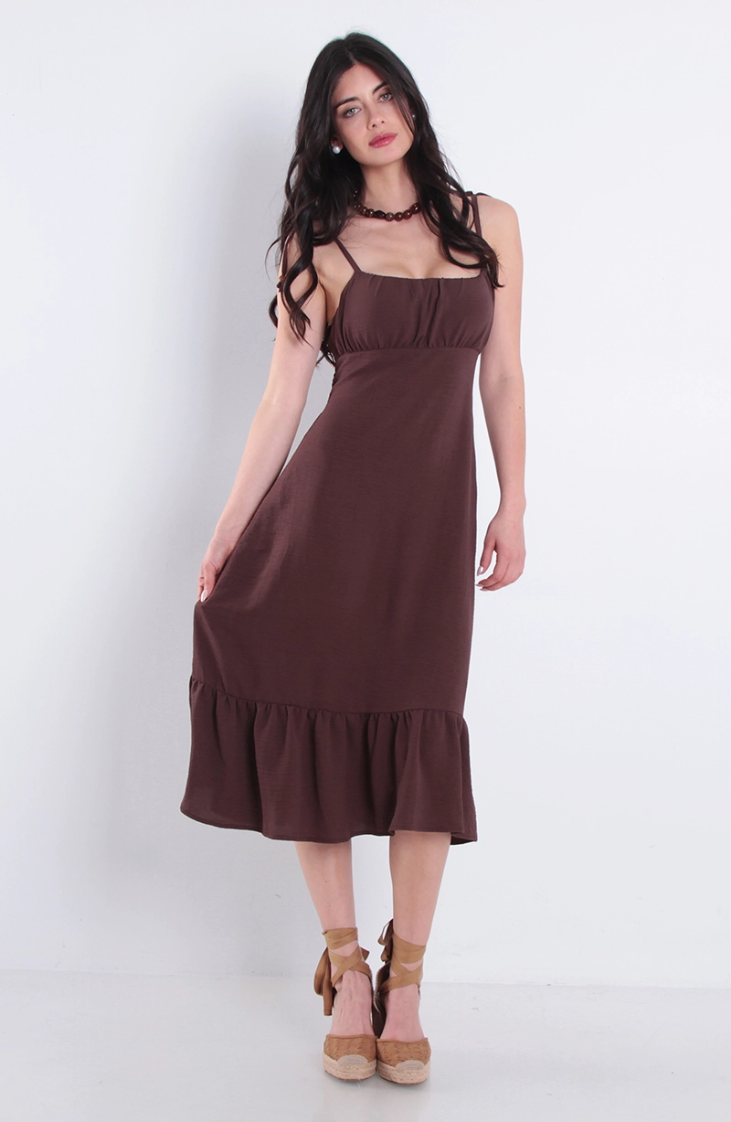 VESTIDO CORTO SIN MANGA CON CORTE EN BUSTO - 1