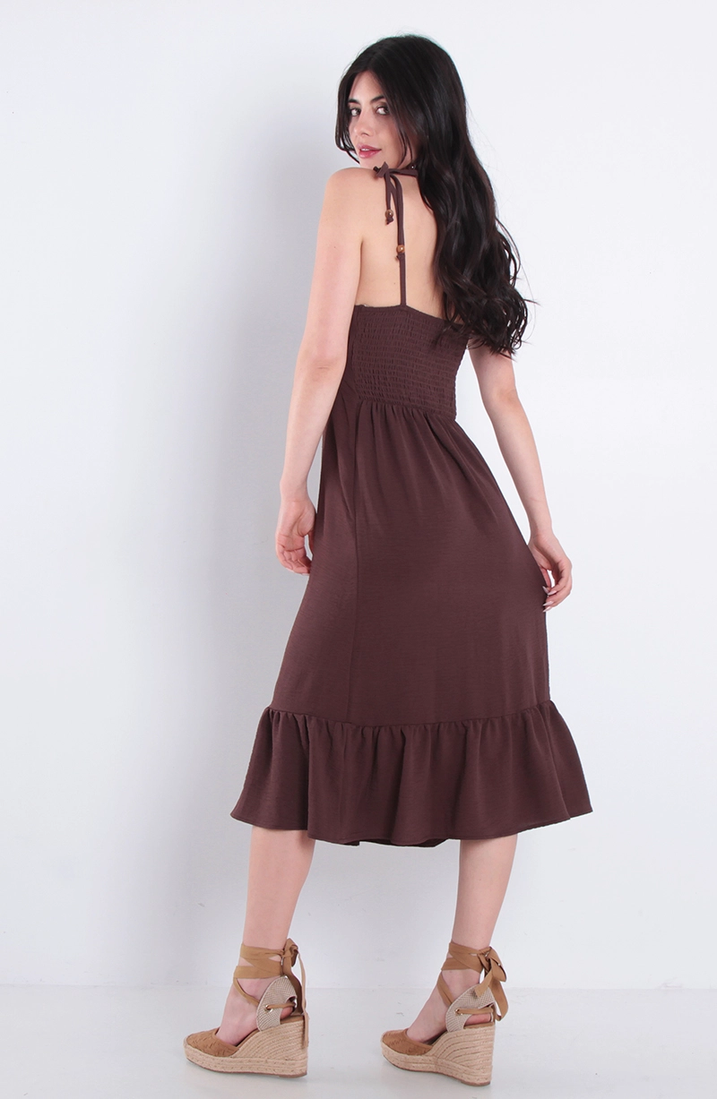 VESTIDO CORTO SIN MANGA CON CORTE EN BUSTO - 4