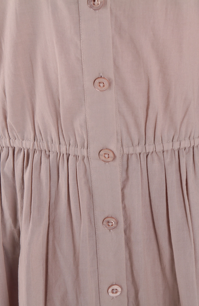 VESTIDO MANGA CORTA ABOTONADO Y CON CINTURA ELASTICADA - 2