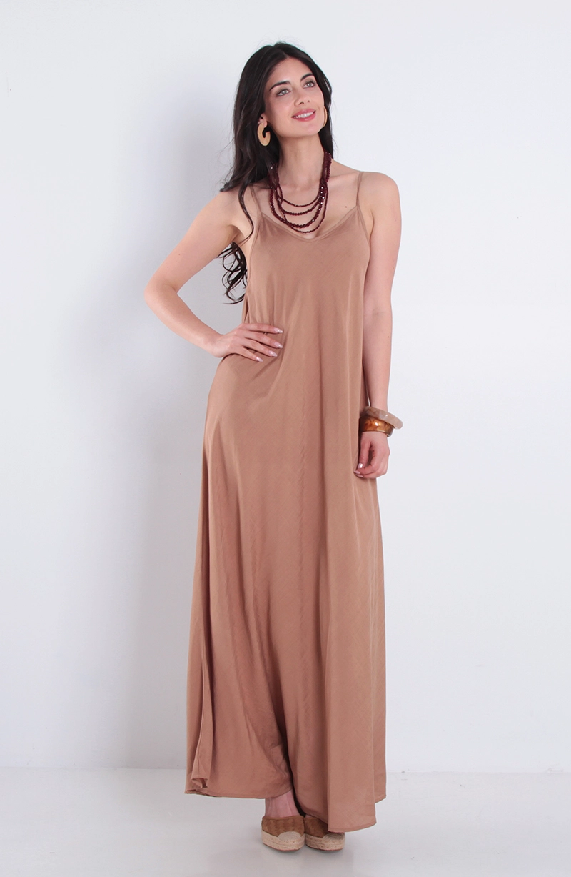 VESTIDO LARGO SIN MANGA ESCOTE V - 3