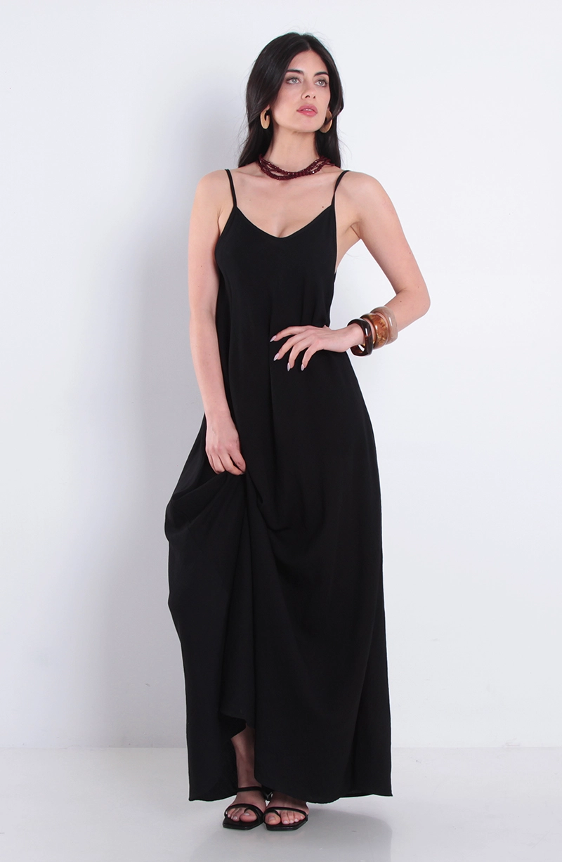 VESTIDO LARGO SIN MANGA ESCOTE V - 3