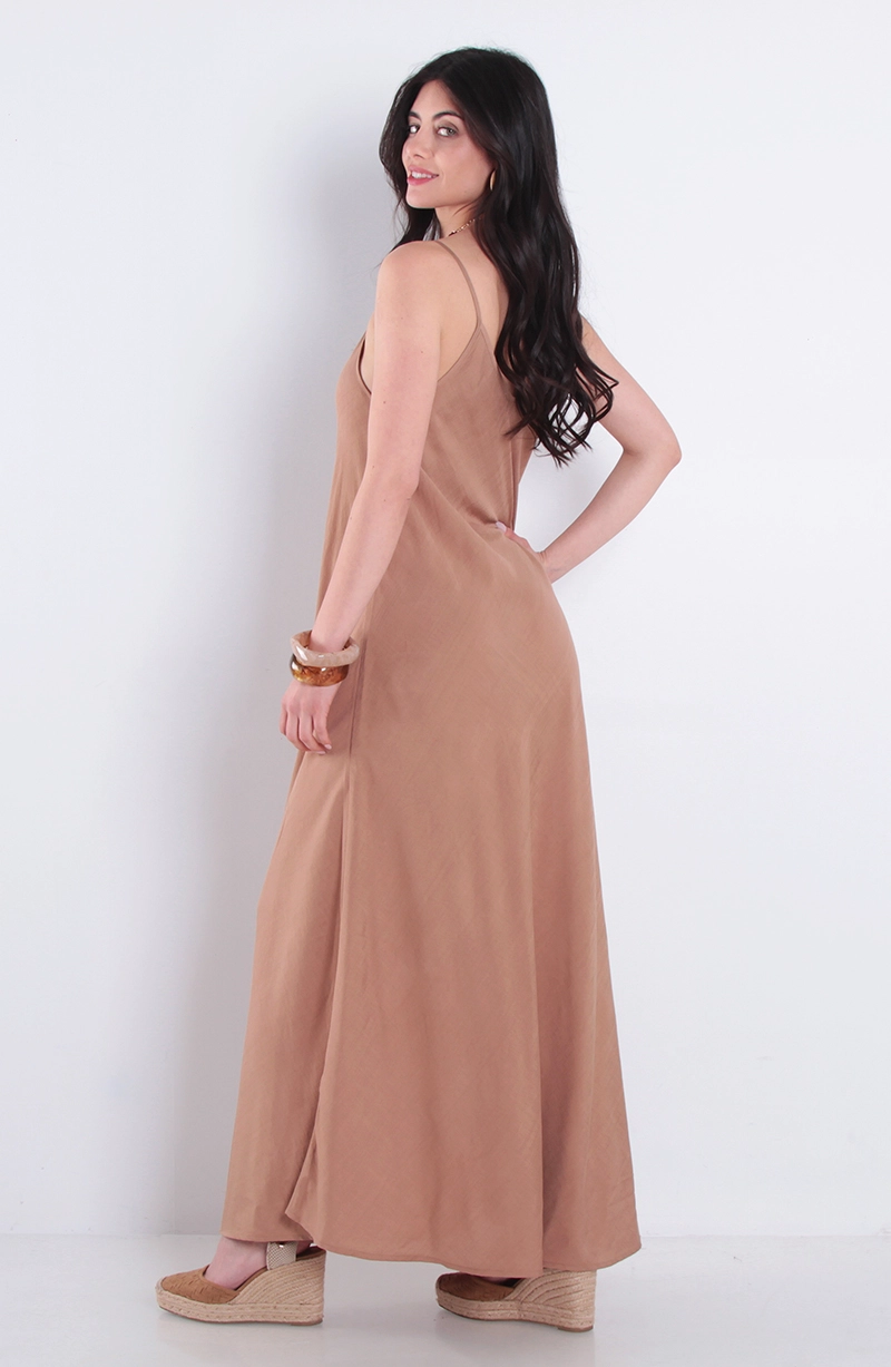 VESTIDO LARGO SIN MANGA ESCOTE V - 4