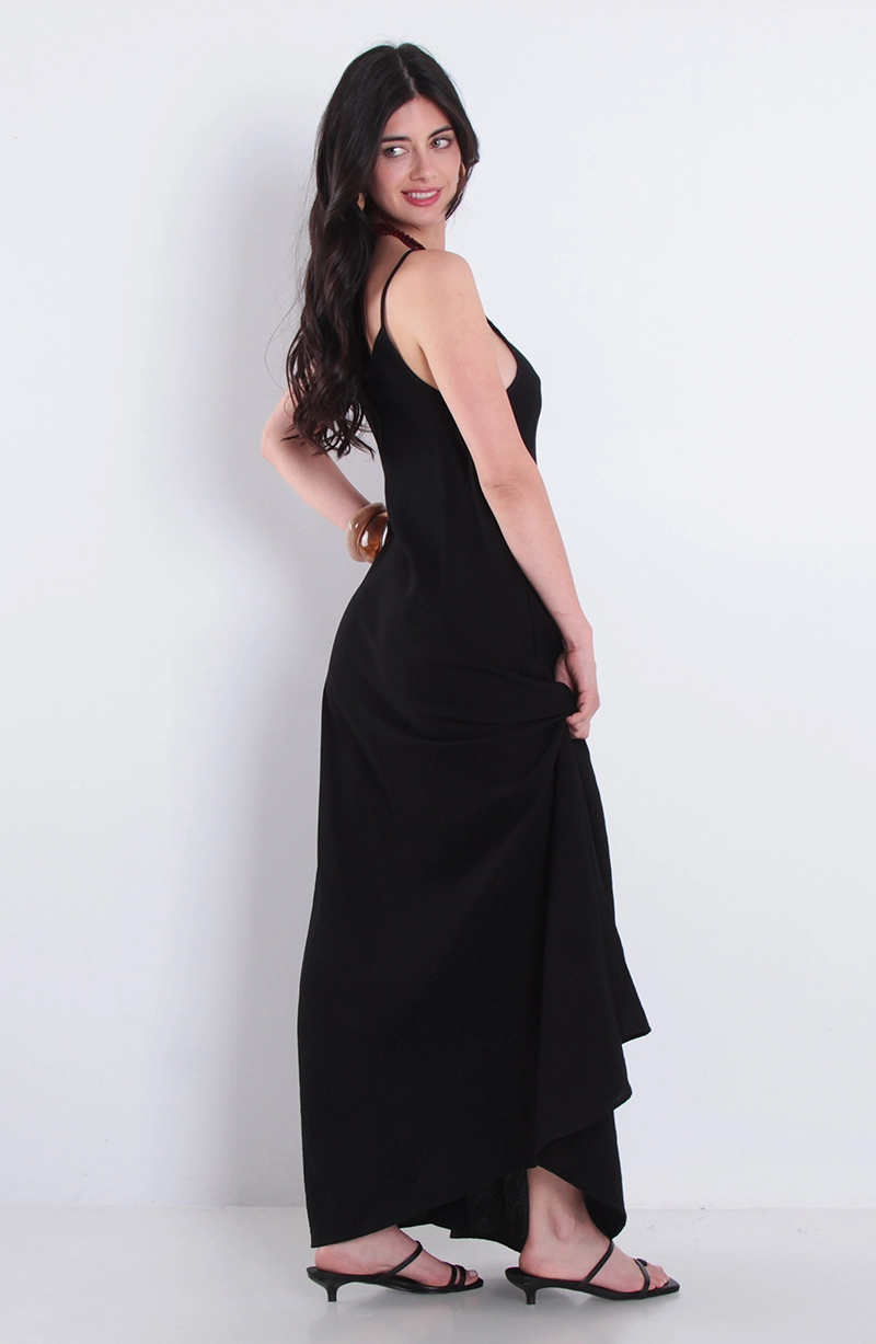 VESTIDO LARGO SIN MANGA ESCOTE V - 4