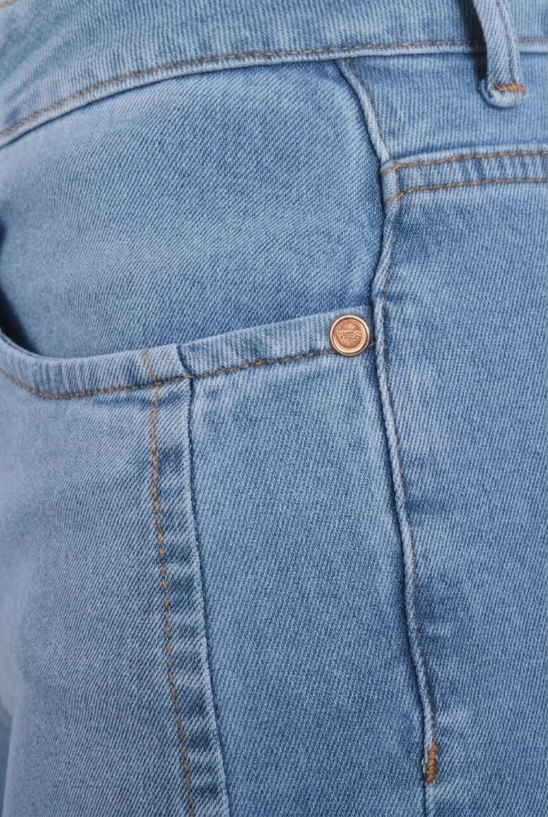 JEANS MUJER WIDE LEG TIRO ALTO PRETINA BASICA 1 BOTON - 2