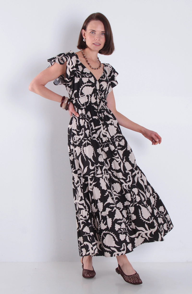 VESTIDO ESTAMPADO MANGA CORTA ESCOTE REDONDO - 3