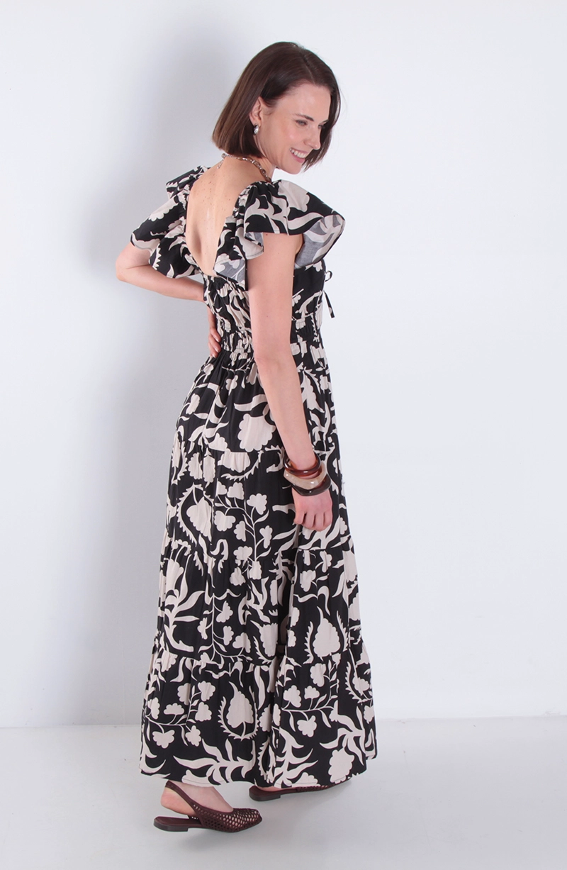 VESTIDO ESTAMPADO MANGA CORTA ESCOTE REDONDO - 4
