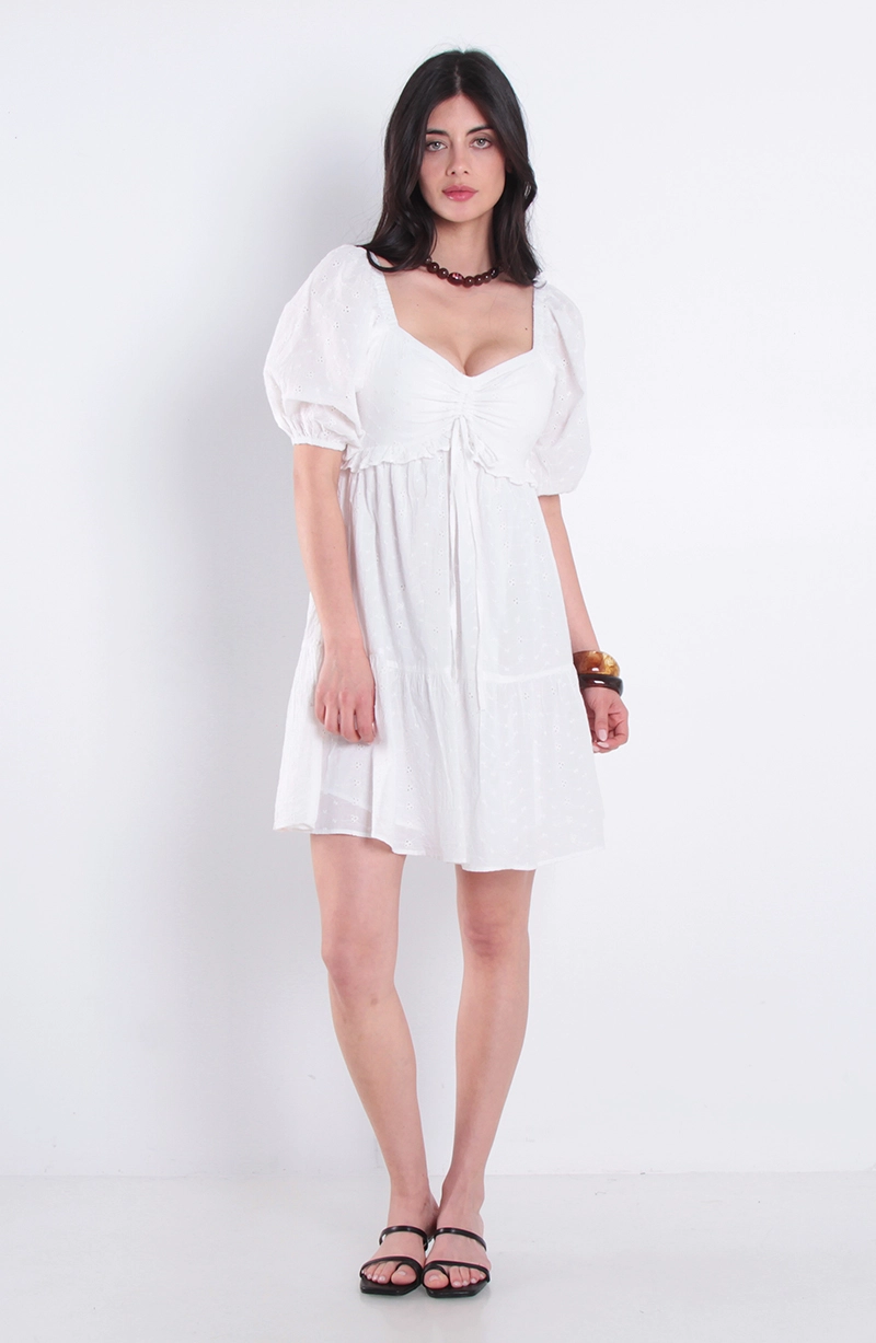 VESTIDO CORTO SOLID MANGA CORTA ESCOTE REDONDO - 3