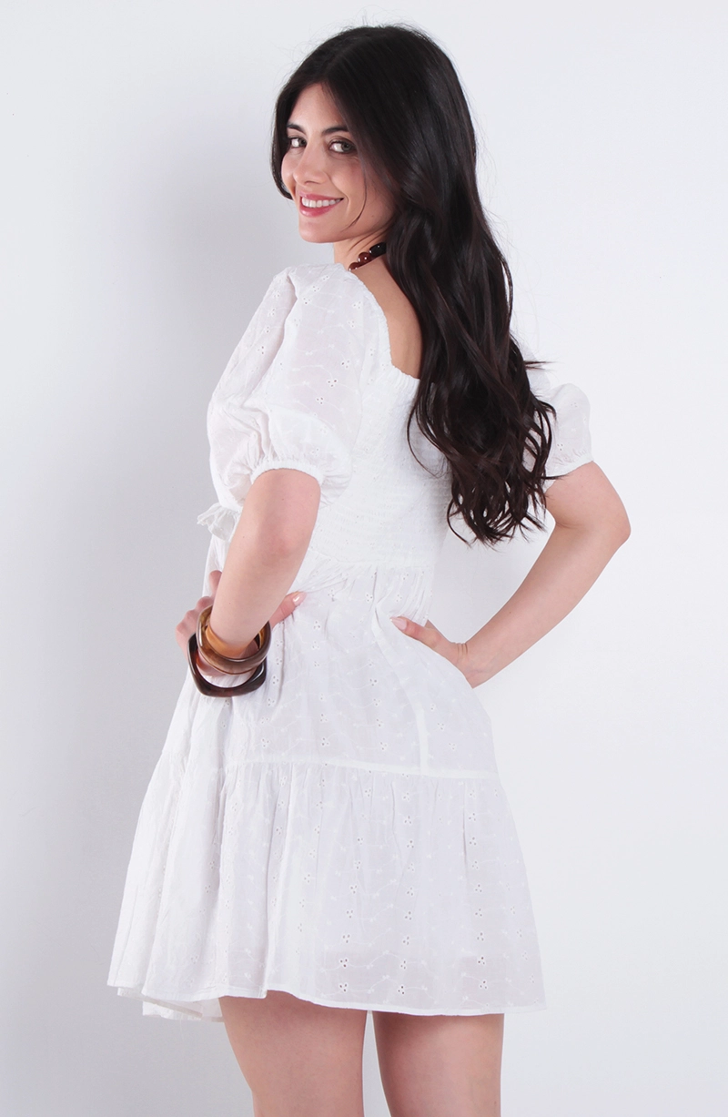 VESTIDO CORTO SOLID MANGA CORTA ESCOTE REDONDO - 4