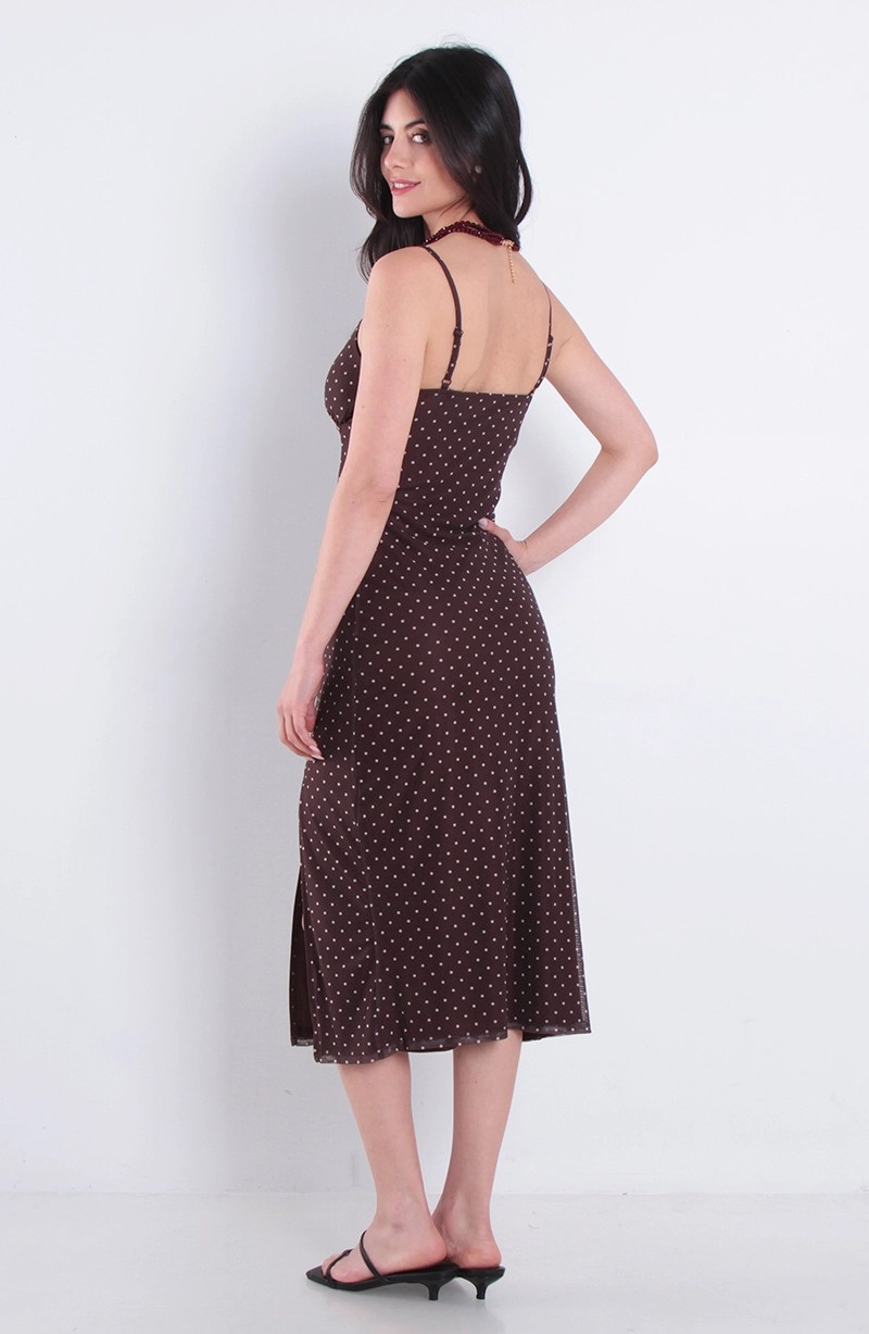 VESTIDO LARGO ESTAMPADO SIN MANGAS CUELLO EN V - 4