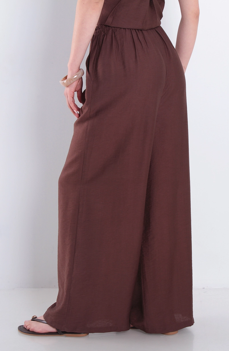 PANTALON MUJER WIDE LEG TIRO ALTO PRETINA MEDIA ELASTICADA - 4