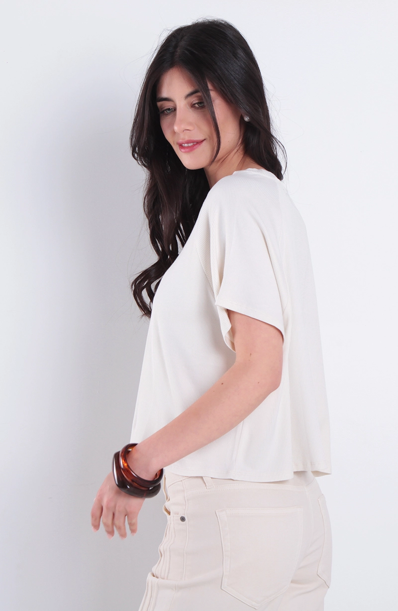 POLERA MANGA CORTA SOLIDA ESCOTE REDONDO - 4