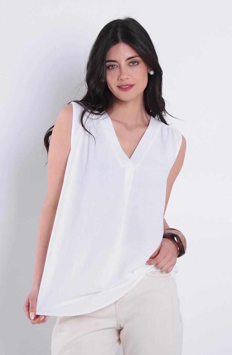 BLUSA SIN MANGA ESCOTE V - 1