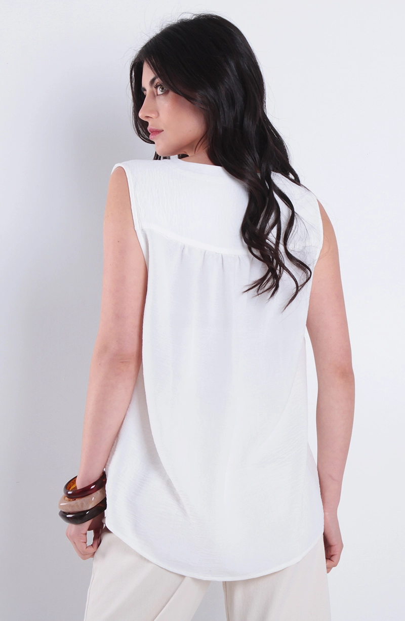 BLUSA SIN MANGA ESCOTE V - 4
