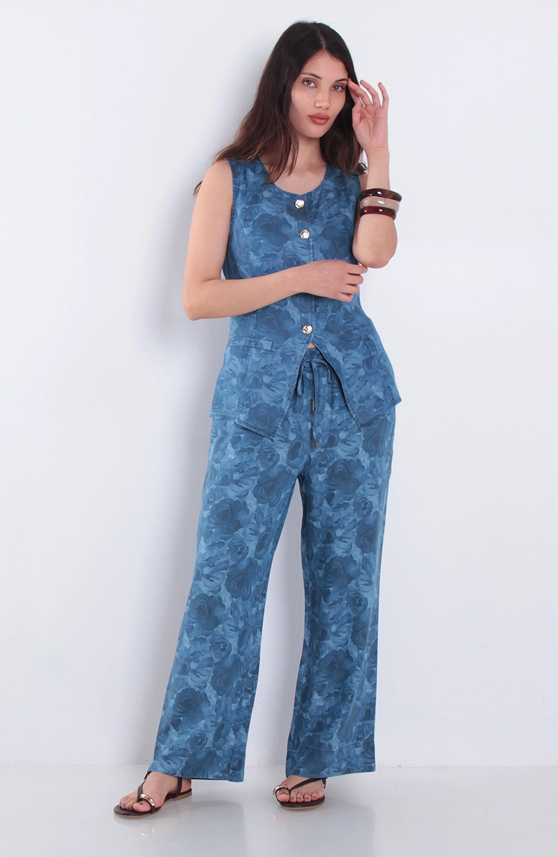 VEST LYOCELL ESTAMPADA SIN MANGA  ESCOTE REDONDO - 3