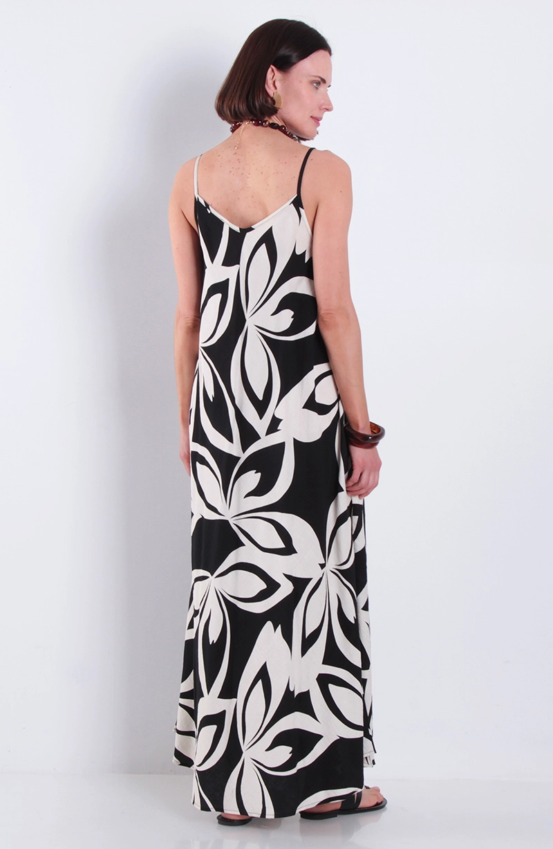 VESTIDO ESTAMPADO SIN MANGA ESCOTE V - 3