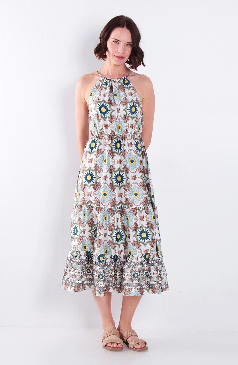 VESTIDO SIN MANGA ESCOTE HALTER - 1
