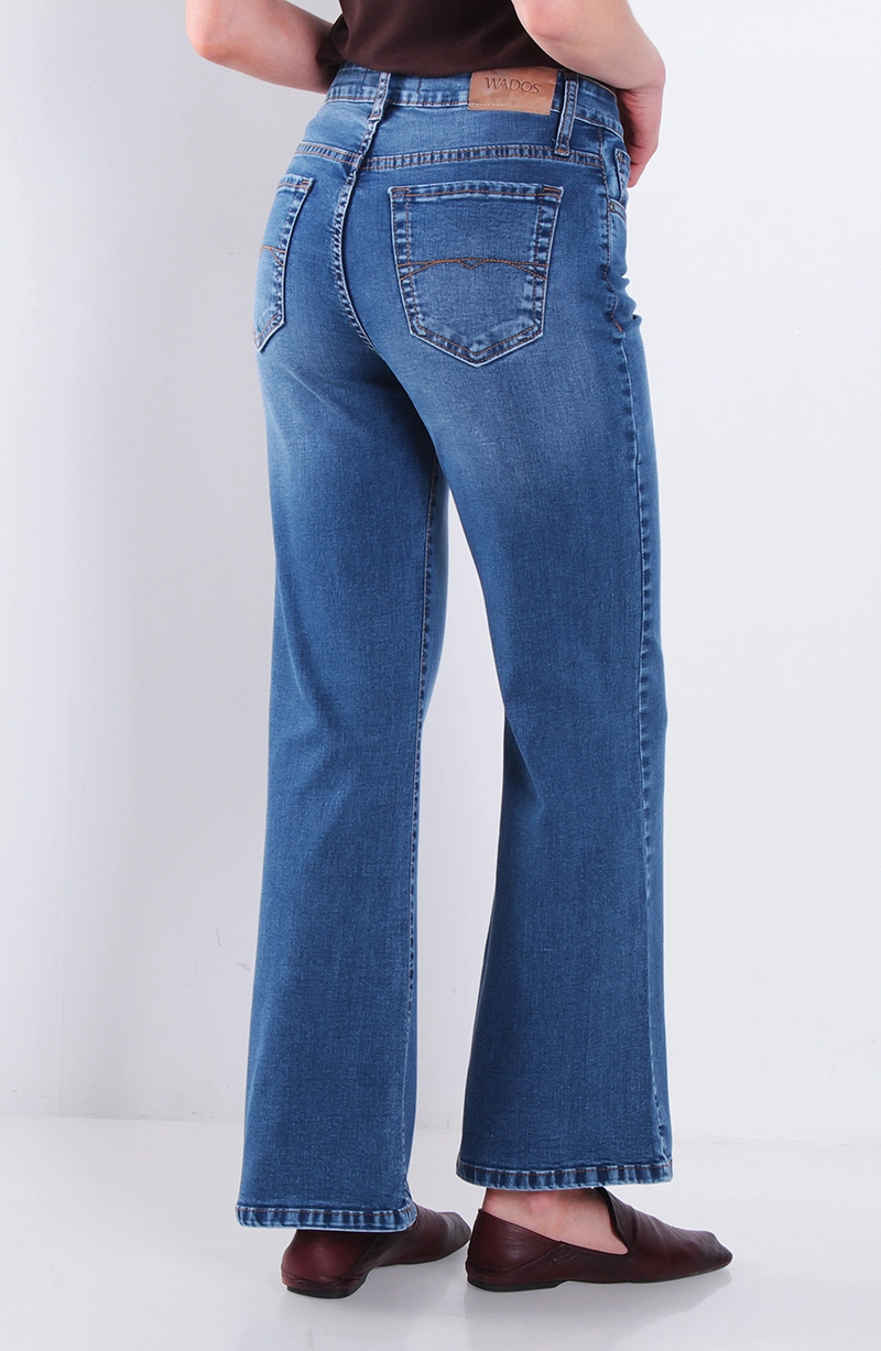 JEANS MUJER RECTO TIRO ALTO PRETINA BASICA UN BOTON - 4