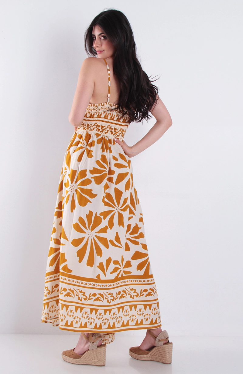 VESTIDO ESTAMPADO SIN MANGA ESCOTE RECTO - 4