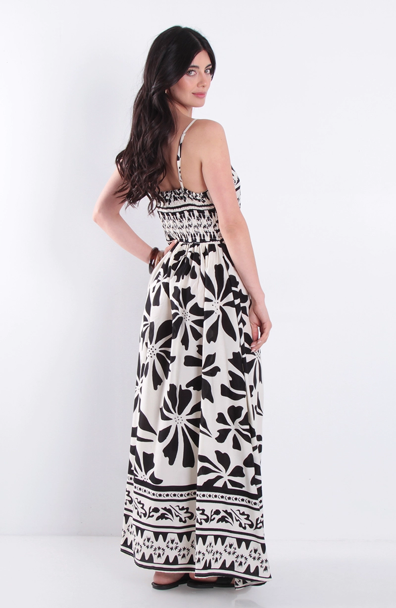 VESTIDO ESTAMPADO SIN MANGA ESCOTE RECTO - 4