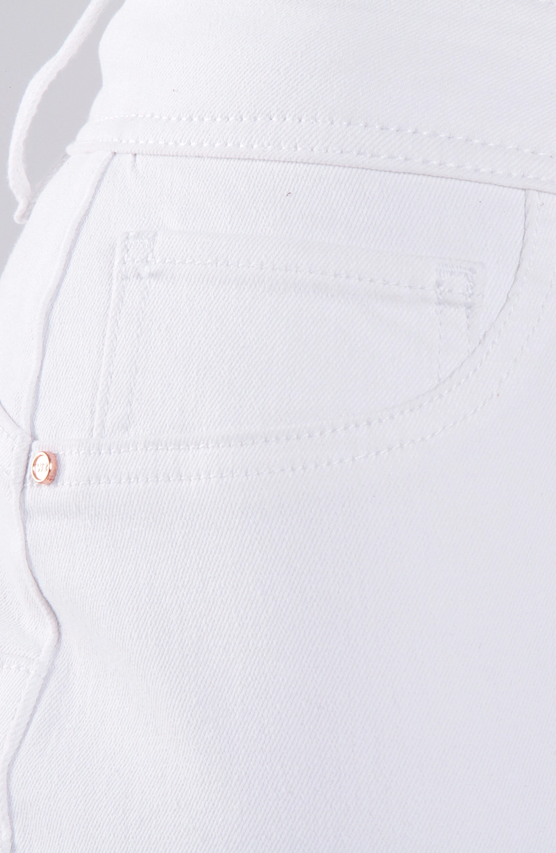JEANS MUJER RECTO TIRO ALTO PRETINA MEDIA 2 BOTONES - 2