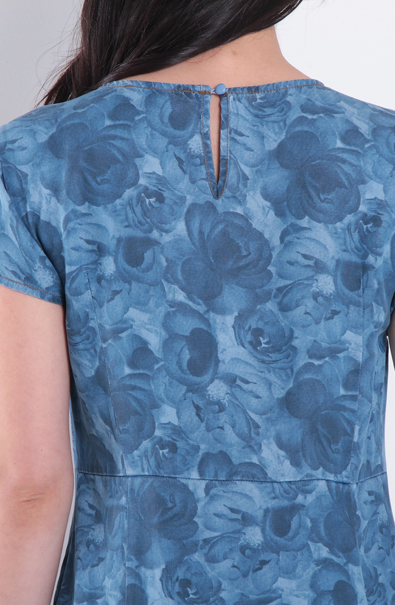 VESTIDO MANGA CORTA LYOCELL ESTAMPADO ESCOTE V - 3