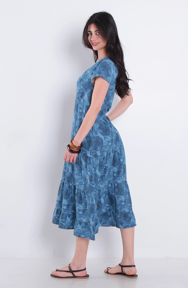 VESTIDO MANGA CORTA LYOCELL ESTAMPADO ESCOTE V - 4